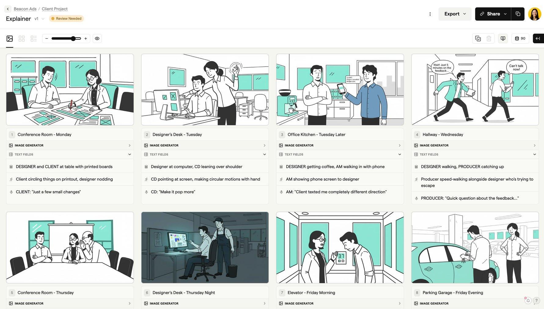 Vector storyboard example