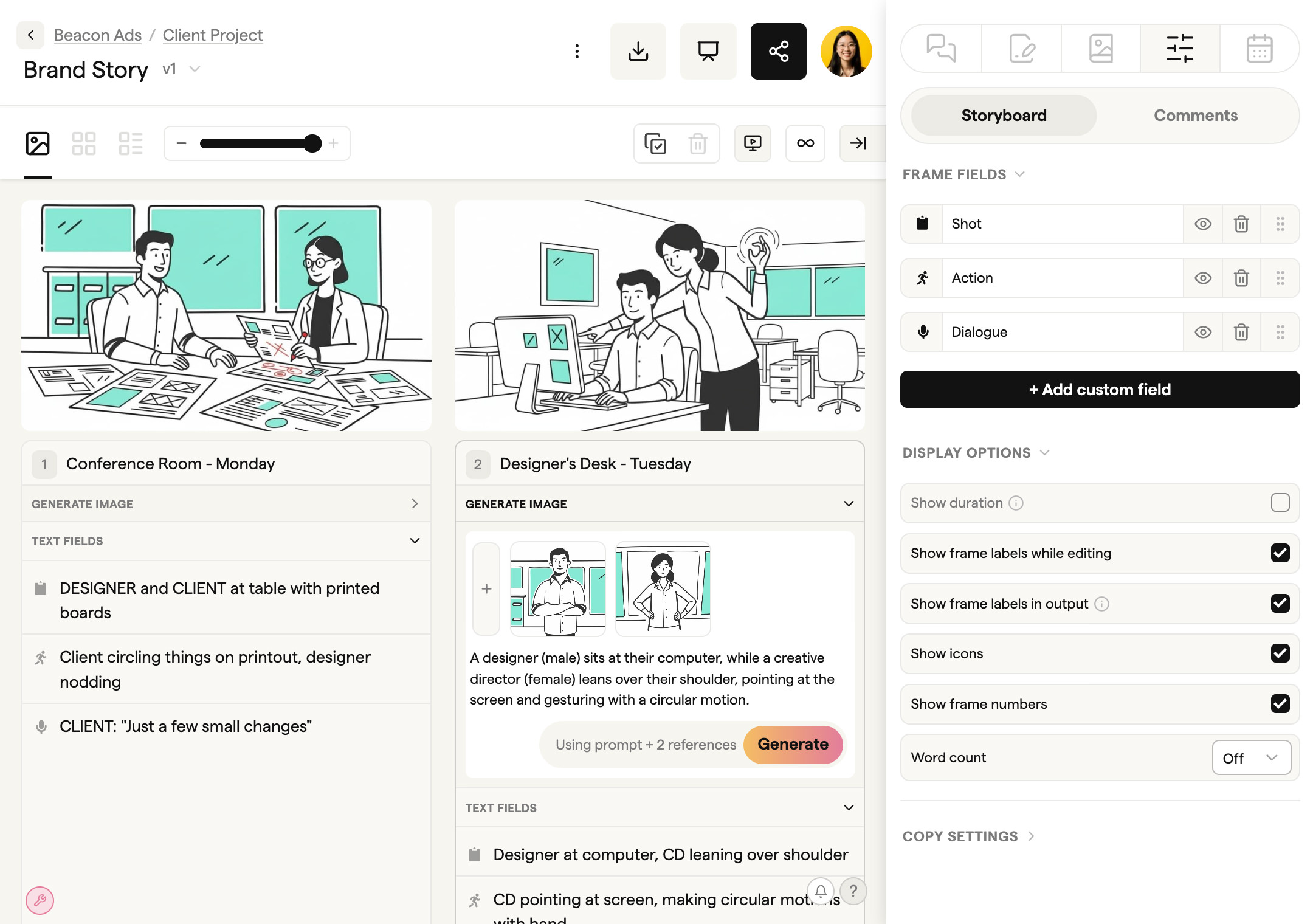 Add custom fields for project-specific info then save as team-wide templates screenshot