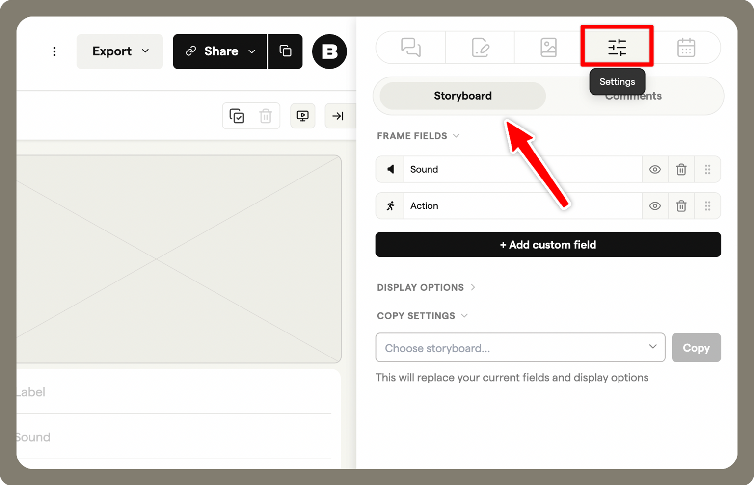 settings storyboard