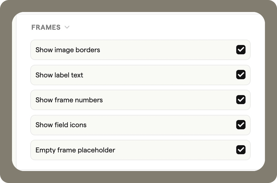 frame settings