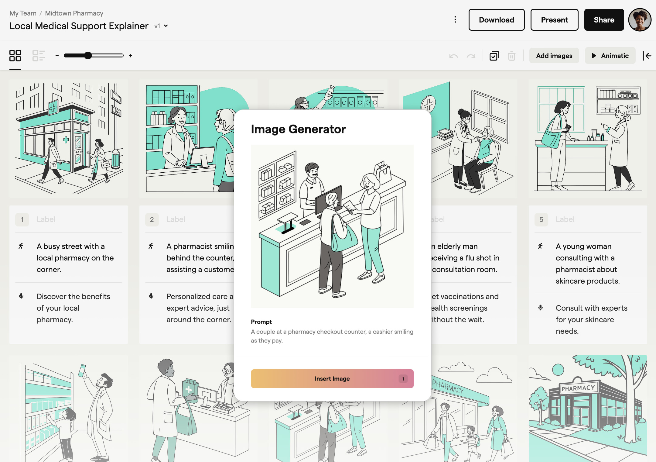 Generate storyboards and scripts using AI Screenshot